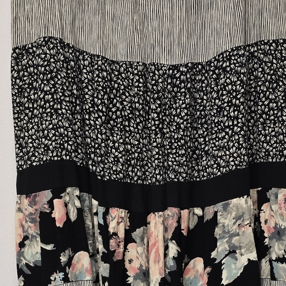 Vintage Carol Anderson Whimsigoth Floral Striped Maxi Skirt Sz L - Picture 6 of 7